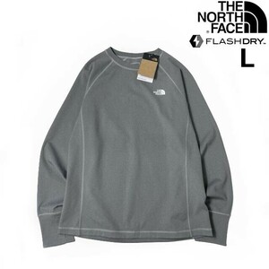 1円～!売切!【正規新品】THE NORTH FACE◆WINTER WARM ESSENTIAL CREW 長袖 Tシャツ ロンT US限定 速乾 ストレッチ(L)グレー 180902-33