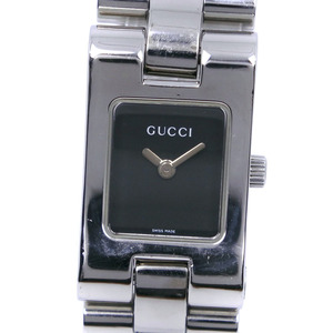 GUCCI グッチ 2305L 腕時計 SS シルバー クオーツ アナログ表示 レディース 黒文字盤【59300442】中古