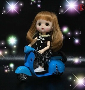 ■オビツ１１ ドール 人形 カスタムドール 撮影用 ロードバイク スクーター ブルー B220946-1