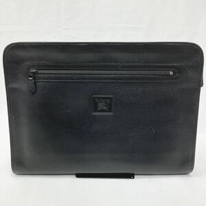 Burberrys バーバリー　ビジネスバッグ　クラッチバッグ ブラック 黒 レザー　横39.5cm 高さ28.5cm マチ5.5cm R尼1115