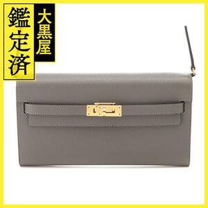 HERMES　エルメス ケリーウォレット ロング トゥーゴー エタン/ゴールド金具 エプソン U刻印【472】AH