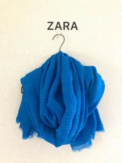 ZARA ザラ　ストール　ショール　大判　薄手　日除　ブルー　美品　※タグなし