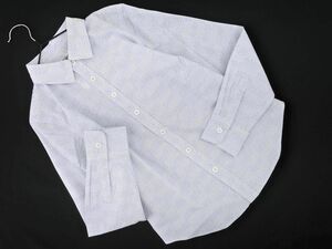 ネコポスOK 新品 銀座サエグサ ストライプ シャツ size11（140ｃｍ）/白ｘ青 ■◇ ☆ ebc7 子供服