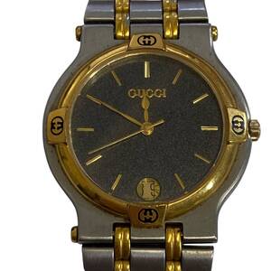 【中古品】GUCCI グッチ 9000M 文字盤ブラック クオーツ メンズ腕時計 箱無し 本体のみ L77048RD