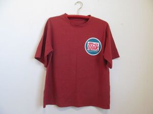 (50036)SHEENA　シーナ　コットン100％　半袖　半端袖　Tシャツ　カットソー　レッド系　USED