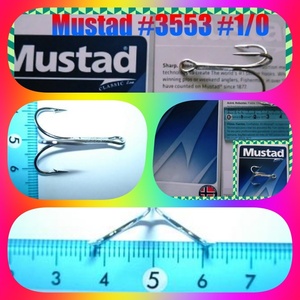 🍅★Mustad★マスタッド#3553#1/0(17本)★トリプルフック★検) #ヘドン #クリークチャブ ★修理＆ハンドメイドルアー製作