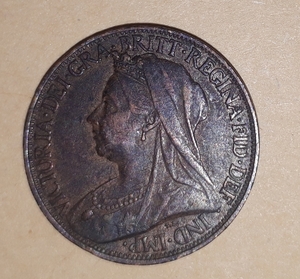 イギリス 英国 1898年 fathing 銅貨 ビクトリア