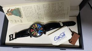 ガガミラノ マヌアーレ48 メンズ 腕時計 5015S ブラック 文字盤 SS カーボン 手巻き 【中古】