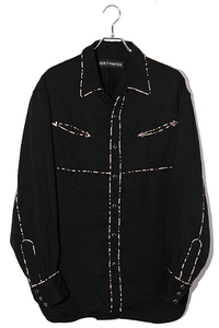 23AW WACKO MARIA ワコマリア SIZE:M WESTERN SHIRT L/S レオパード 長袖 ウエスタンシャツ BLACK ブラック 23FW-WMS-WS01 /● メンズ