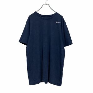 NIKE 半袖 ロゴ Tシャツ XL ネイビー ナイキ ビッグサイズ ワンポイント スポーツ 古着卸 アメリカ仕入 a508-5786