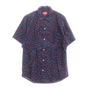 SUPREME シュプリーム 17SS Polka Dot S/S Shirt ポルカ ドット 半袖シャツ ネイビー