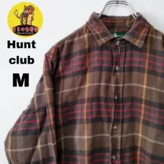 usa古着 Huntclub ネルシャツ　M ブラウン　チェック