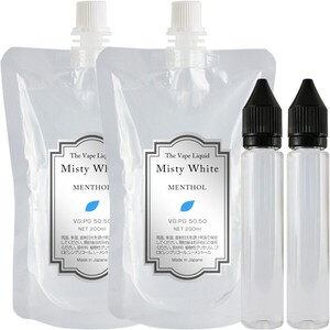 ■送料無料■ 電子タバコ用リキッド 400ml メンソールリキッド 50:50 VAPE MistyWhite