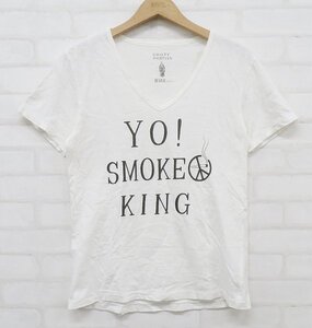 6T6149【クリックポスト対応】ワコマリア YO! SMOKE KING 半袖VネックTシャツ WACKOMARIA