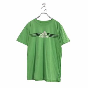 adidas 半袖 プリント Tシャツ S ライトグリーン アディダス スポーツ 古着卸 アメリカ仕入 a507-6119