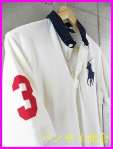 【送料300円可】1380m78◆キッズサイズ◆ビッグポニー◆Ralph Lauren ラルフローレン ナンバリング 半袖ポロシャツ L(14-16)◆ジャケット