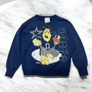 古着 90s USA製 THE FLINTSTONES CREW NECK SWEAT NAVY クルーネック スウェット 【Vintage】