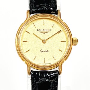 【1円スタート】LONGINES ロンジン GP×SS ゴールド文字盤 クオーツ レディース腕時計 ジャンク 349749