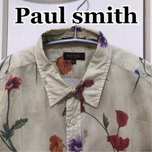 Paul smith collection ポールスミスコレクション 花柄シャツ　ガーデンフローラル リバティ　フラワープリント　M ベージュ　定価¥20,900