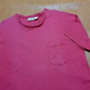 L.L.Bean ポケット付き Tシャツ レッド Lサイズ USA製 1990s ポケT 90年代