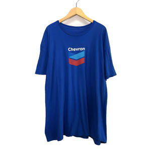 【980円スタート】USA 古着 半袖 Tシャツ Chevronシェブロン ガソリンスタンド ロゴ オーバーサイズ ブルー 古着卸 BA0299