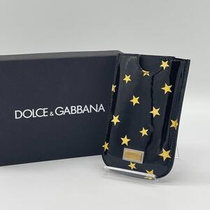 【極美品】DOLCE&GABBANA ドルチェ＆ガッパーナ iPhoneケース スター 星 メンズ レディース ブラック BI830307E