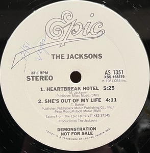 ◇USプロモ盤!12inch/レコード◇The Jacksons ザ・ジャクソンズ / Heartbreak Hotel ハートブレイク・ホテル (AS 1351) Triumph