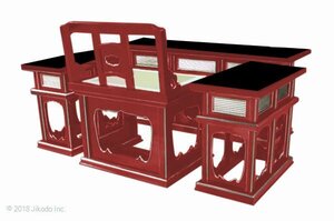 【寺院仏具】　朱塗り　椅子式鎌倉型3.5尺登高座4点セット　 国産木製高級寺院用仏具通販(受注生産品)(商品番号10076s)