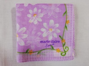 【正規品】Marie Claire / マリ・クレール ハンカチ パープル 花柄 yh-2035