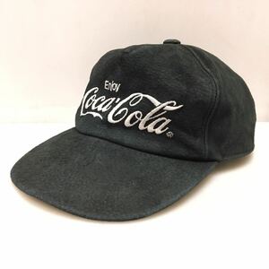 41-18 ヴィンテージキャップ コカコーラ Coca Cola スエード ブラック　オールド ロゴ