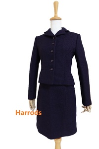 美品☆ハロッズ　Harrods　ツィード　スカートスーツ　S~XS