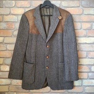 ☆エディーバウアー☆70’s EddieBauer NorFolkJacket Brown 70年代 ビンテージ ノーフォークジャケット ツイードジャケット レザー