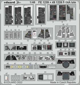 エデュアルド(FE1239) 1/48 F-14A 後期用内装エッチングパーツ(タミヤ用)