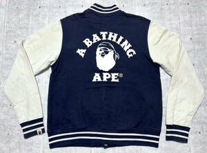 A BATHING APE PIRATE スウェット スタジャン バーシティ　　ジャケット アベイシングエイプ パイレーツ 両面プリント ハイデザイン 柳9183