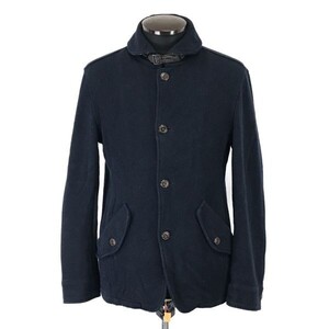 メンズビギ/MIND BLOW★襟ベルト/鹿の子生地/ソフトジャケット/ブルゾン【メンズL/紺/navy】Coat/Jacket/Jumper◆pBH542