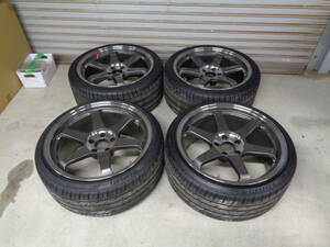 RAYS/レイズ VolkRacing TE37 SL 19×9.5J+22 PCD114.3×5＆235/35ZR19 2023年製8分山 255/35ZR19 2022年製5分山