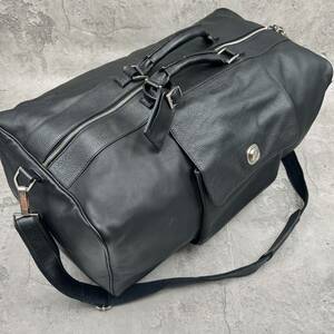 定価50万廃盤品/極美品●エルメネジルドゼニア オールレザー ボストンバッグ 2way ショルダー トラベル Ermenegildo Zegna メンズ ビジネス