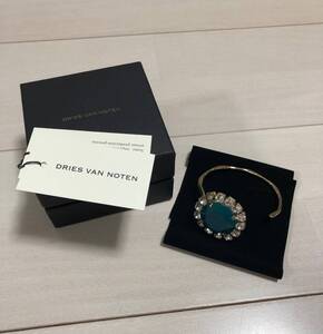 定価39600円 新品 DRIES VAN NOTEN BRACELET クリスタル オープン ブレスレット バングル 191-18902-604 ドリスヴァンノッテン GRE