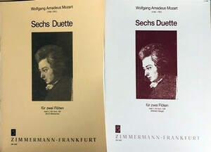 モーツァルト 6つの二重奏曲 第1巻 第2巻 (フルート二重奏) 輸入楽譜 Mozart Sechs Duette fur zwei Floten Heft 1＆２ 洋書