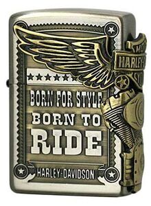 Zippo ジッポライター ハーレーダビッドソン 日本限定モデル ニッケルブラスコンビメッキ 古美 メタル HDP-27