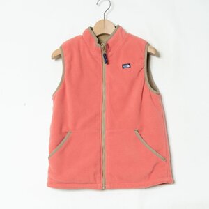 THE NORTH FACE ノースフェイス NJY81813 リバーシブルスタンドカラーベスト ポリエステル/フリース サーモンピンク×ベージュ 140 子供服