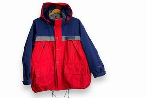 90sビンテージEddieBauerエディーバウアーEBTEKイービーテックGoreTexゴアテックスリップストップナイロンジャケットパーカXL赤紺nr24257