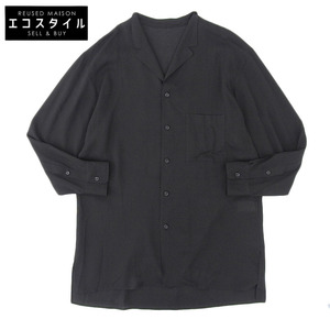 美品 yohji yamamoto ヨウジヤマモト R-ノッチドシャツ メンズ ブラック 3 23SS HZ-B09-200