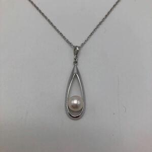 MIKIMOTO ミキモト ネックレス シルバー パール ドロップ アクセサリー P3678