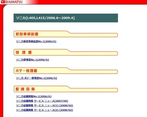 ★111★ 他車種用有り(検索可) ソニカ L405S/L415S サービスマニュアル(解説書 修理書 配線図集)＋パーツリスト 印刷可