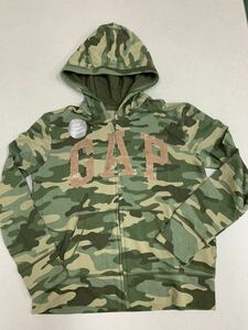 ★GAP★新品★130★迷彩★ロゴ・パーカー★人気の定番★ファスナー★人気の迷彩★4-3