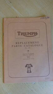 1958年　TRIUMPH PARTS CATALOGUE　トライアンフ　パーツカタログ　ボンネビル