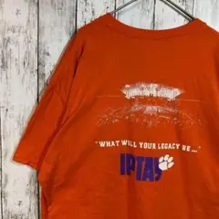 アメリカ古着 バックプリントTシャツ IPTAY オレンジ XL