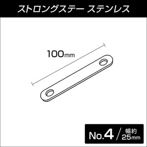 ステンレス製ストロングステー　No.4 ストレート100L 【メール便可】