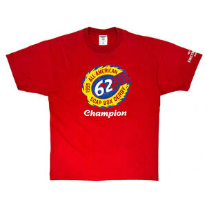 USA製 1999 ALL-AMERICAN SOAP BOX DERBY CHAMPION S/S Tee XL Red 90s オールド 二段プリント 半袖Tシャツ シングルステッチ 赤